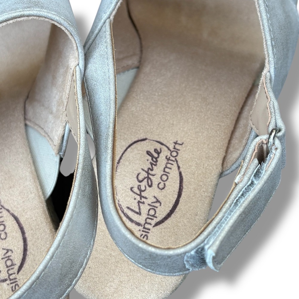 Life Stride Simply Comfort Beachy‎ Women's Wedge Sandals Size 8.5 Neutral - Picture 6 of 8